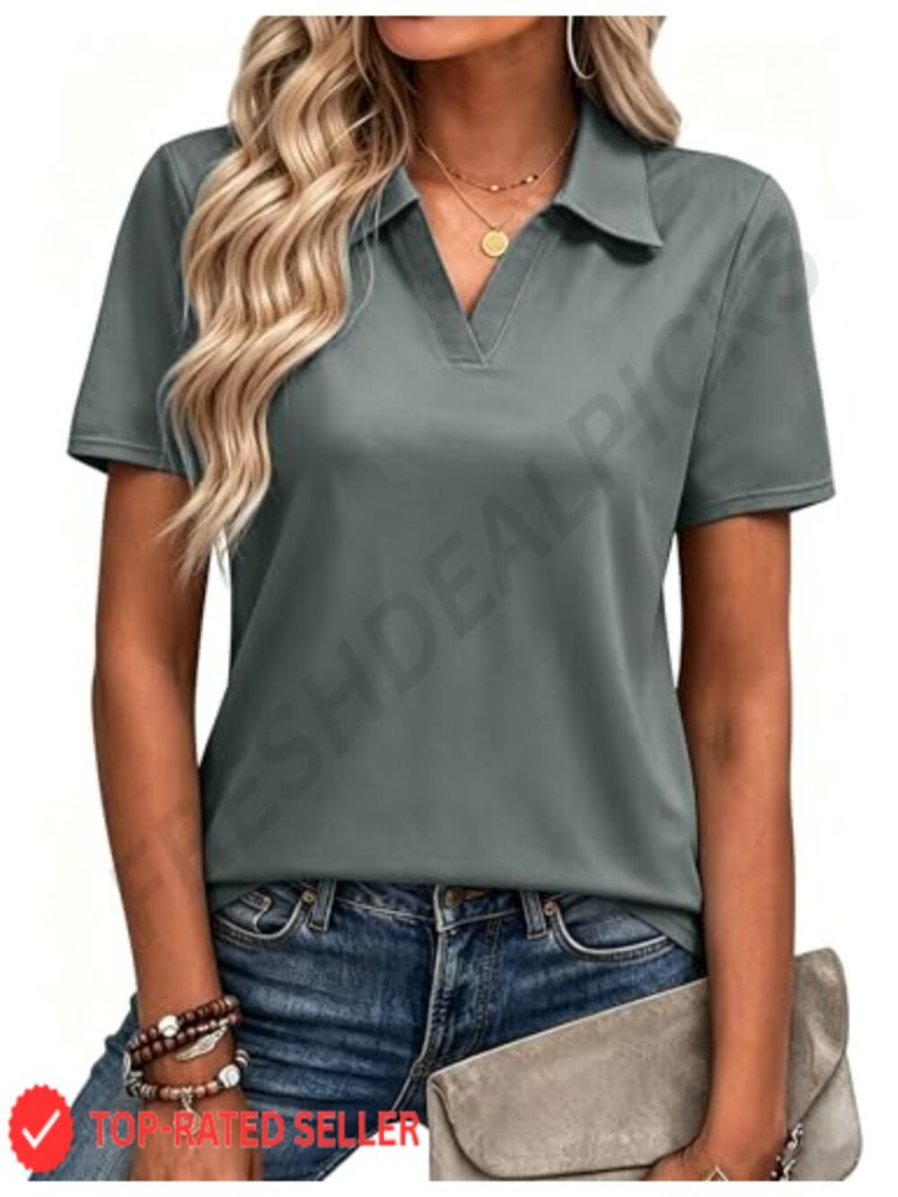 Women's Short Sleeve Polo Shirt UPF 50+ Nylon Spandex Active Golf Top